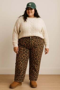 GAP Mid Rise '90s Loose Leopard Jeans